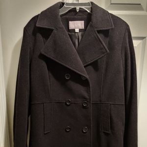 Croft & Barrow Women's Cashmere Wool Blend Black Double Breasted Jacket